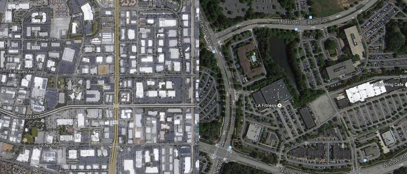 Would you like an office park, or an office park with trees?